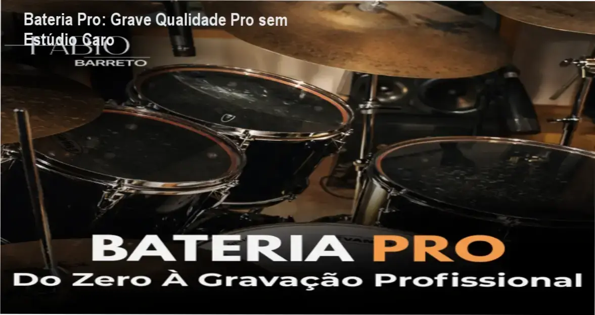 Bateria Pro: Grave Qualidade Pro sem Estúdio Caro 1 Baterista gravando bateria em home studio com microfones profissionais