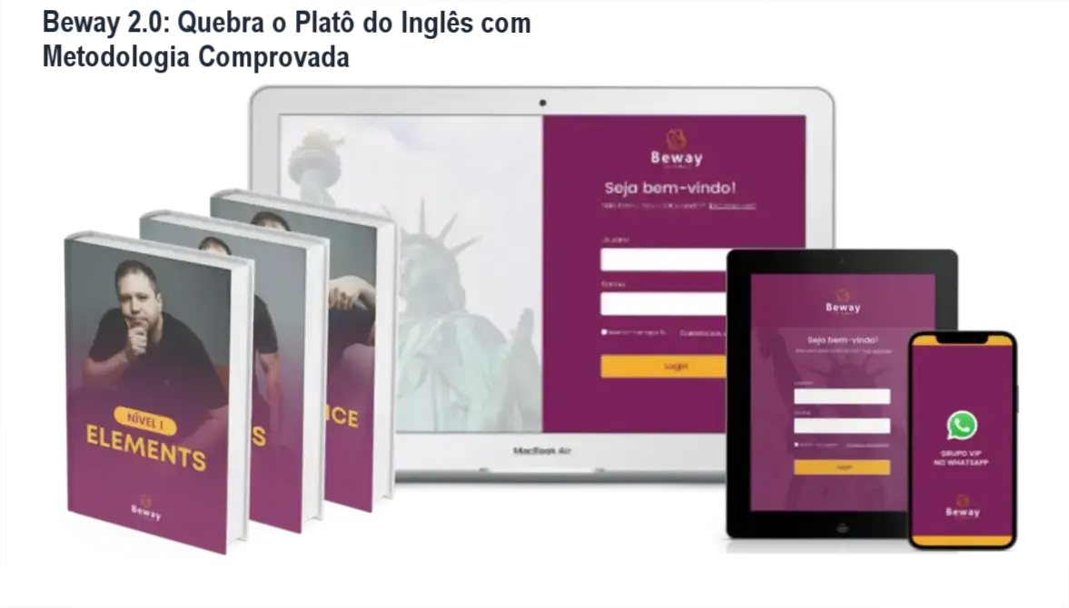 Beway 2.0: Quebra o Platô do Inglês com Metodologia Comprovada 1 Certificado digital do Beway 2.0 com selos de qualidade e aprovação de alunos.