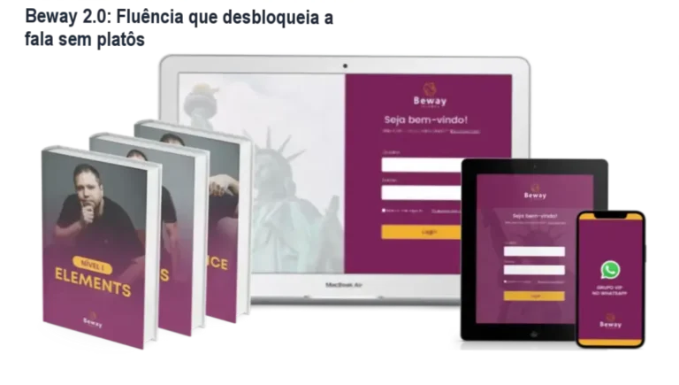 Curso Beway 2.0 com interface interativa em plataforma educacional.