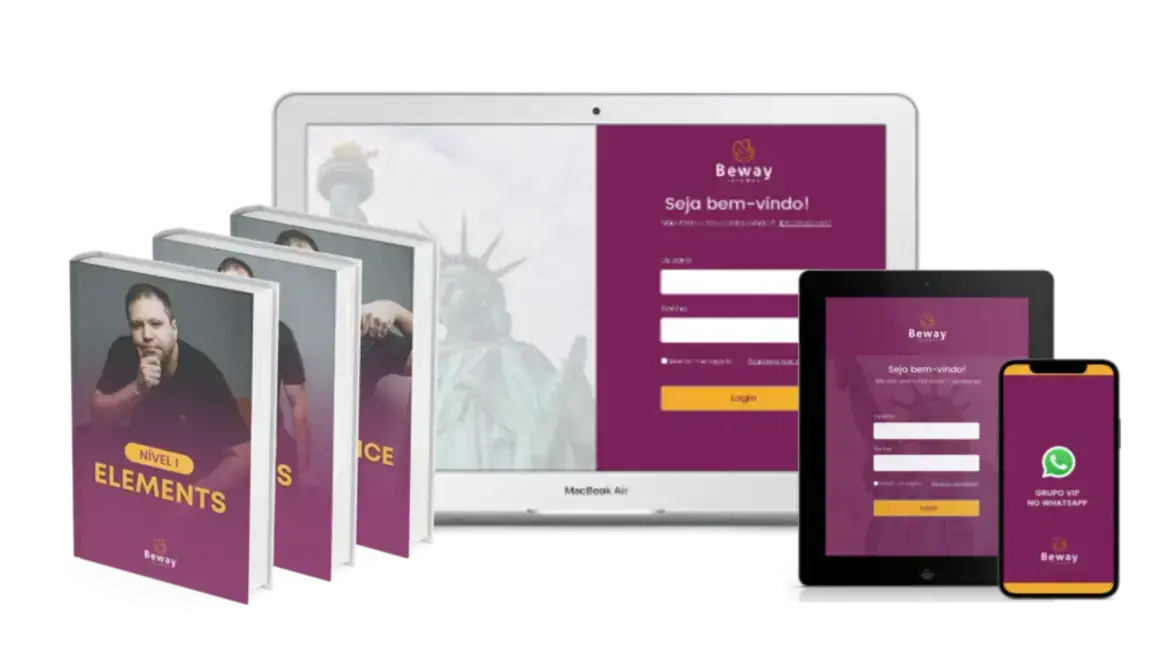 Beway Idiomas Jonas: Como Aplicar 2.0 na Prática 1 Tela da plataforma Beway 2.0 mostrando aulas, PDFs e áudio para prática de inglês