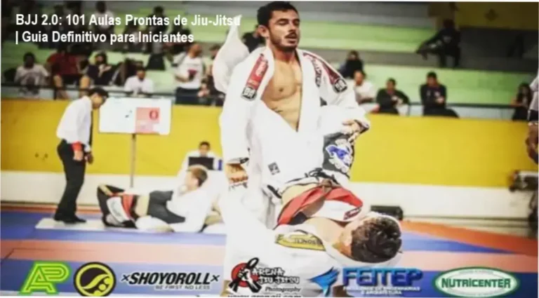 BJJ 2.0: 101 Aulas Prontas de Jiu-Jitsu | Guia Definitivo para Iniciantes 6 Placa de Jiu-Jitsu representando o BJJ 2.0 com texto 'Guia Definitivo para Iniciantes'