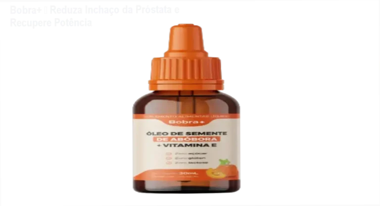 Bobra+ – Reduza Inchaço da Próstata e Recupere Potência 1 Frasco de Bobra+ com destaque para óleo de semente de abóbora, símbolo de saúde da próstata