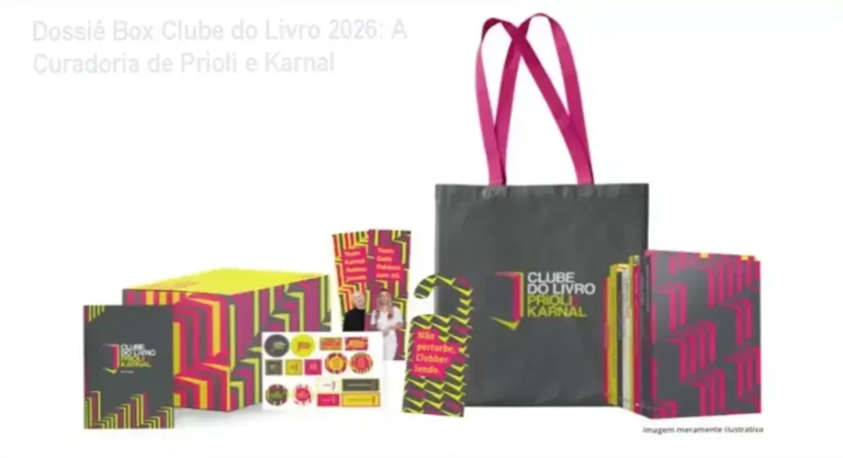 Visão detalhada do Box Clube do Livro 2026 com curadoria de Gabriela Prioli e Leandro Karnal
