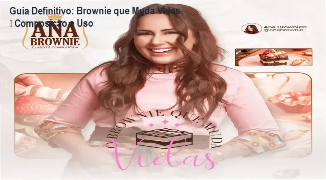 Guia Definitivo: Brownie que Muda Vidas – Composição e Uso 1 Imagem de capa do curso Brownie que Muda Vidas, mostrando um brownie profissional e materiais de ensino.
