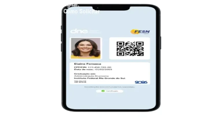 Carteirinha Estudante Digital: Benefícios, Validade & Como Solicitar 6 Carteirinha Estudante Digital com QR Code e comprovante de matrícula em fundo branco