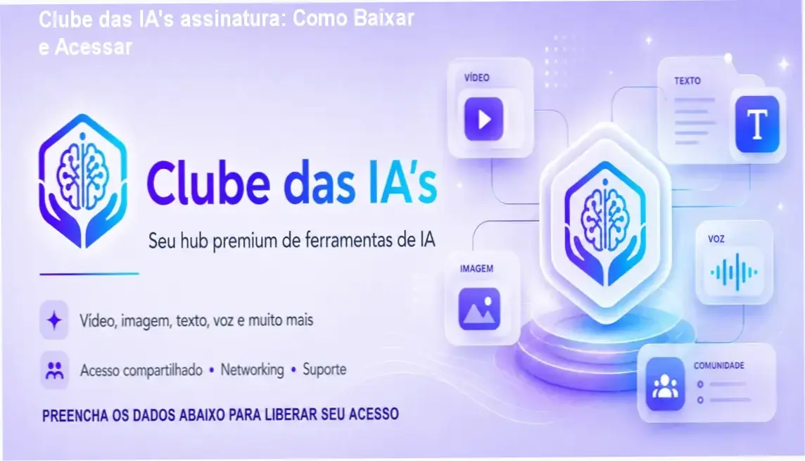 Captura de tela do painel do Clube das IA's assinatura exibindo acesso centralizado a várias ferramentas de IA