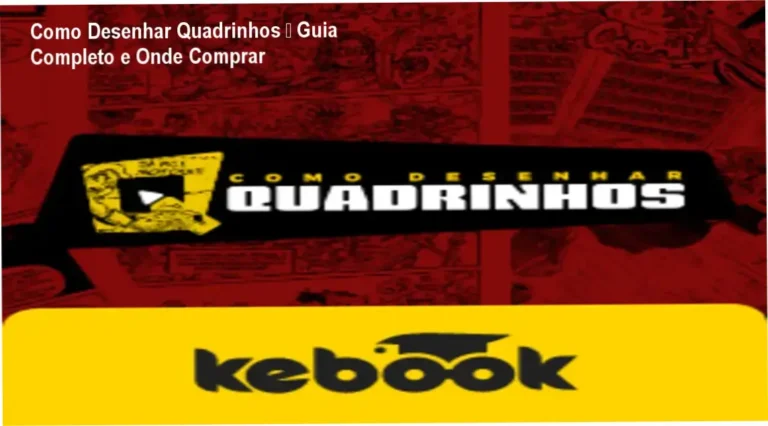 Como Desenhar Quadrinhos – Guia Completo e Onde Comprar 4 Capa do curso Como Desenhar Quadrinhos mostrando técnicas passo a passo