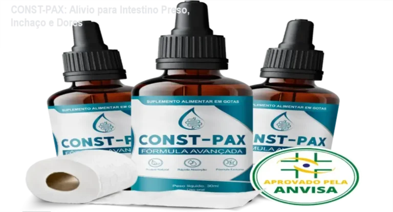 Fluido CONST-PAX aplicado sublingualmente para alívio rápido de constipação crônica
