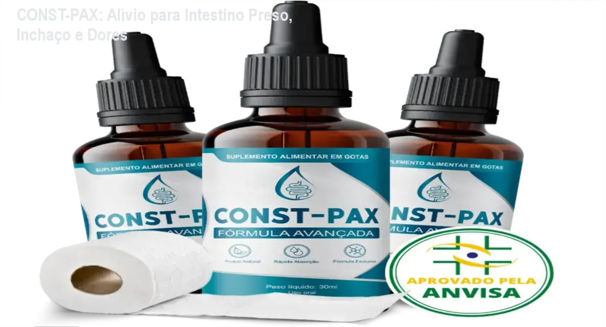 Fluido CONST-PAX aplicado sublingualmente para alívio rápido de constipação crônica