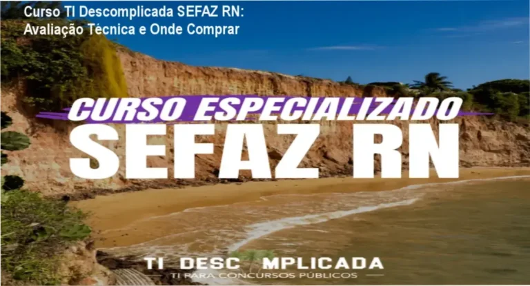 Capa do Curso TI Descomplicada para SEFAZ RN mostrando certificado e destaque de aprovação