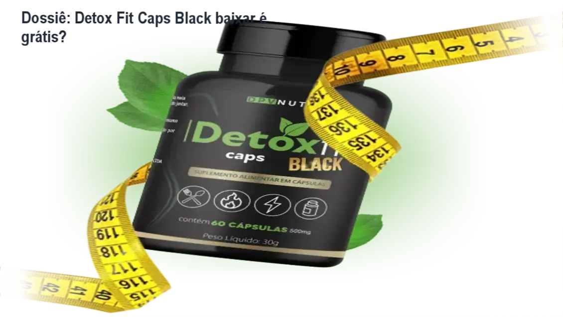 Pote do Detox Fit Caps Black com cápsulas naturais para emagrecimento