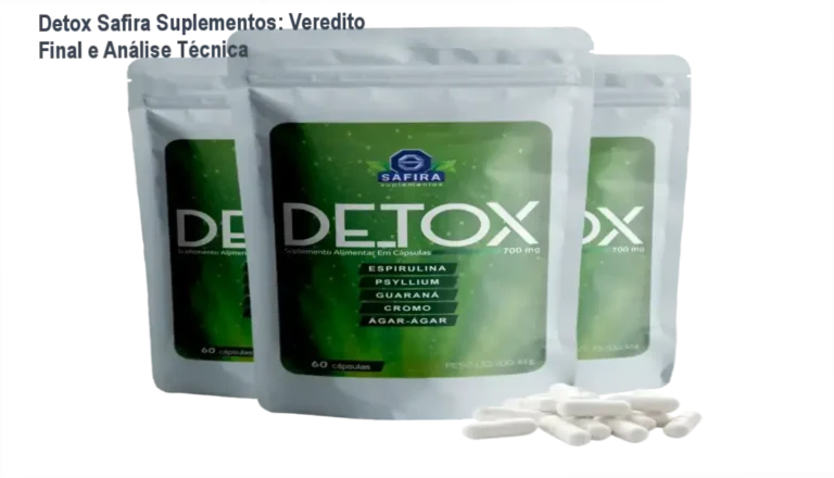 Frasco do Detox Safira Suplementos com destaque para cupons de desconto e ofertas exclusivas