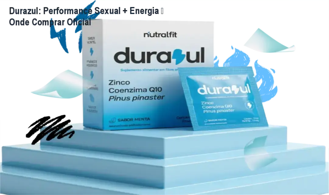 Adesivo sublingual Durazul destacando performance sexual, energia e onde comprar oficial