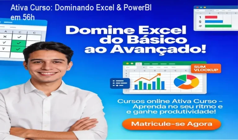 Ativa Curso: Dominando Excel & PowerBI em 56h 5 Ativa Curso Excel Básico & Avançado por dentro