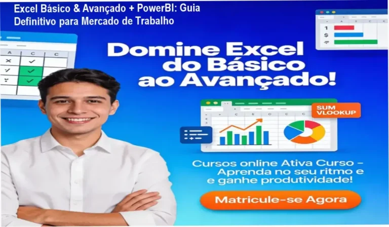 Excel Básico & Avançado + PowerBI - Acessando plataforma EAD com aulas gravadas e material didático completo