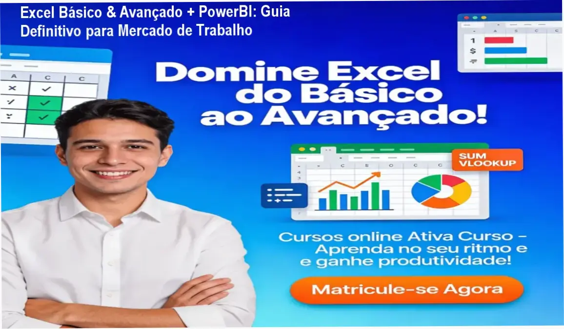 Excel Básico & Avançado + PowerBI - Acessando plataforma EAD com aulas gravadas e material didático completo