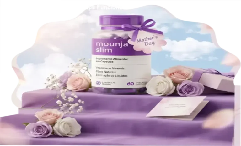 Imagem mostrando redução de inchaço abdominal com Mounja Slim Caps