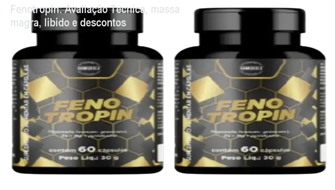 Fenotropin: Avaliação Técnica, massa magra, libido e descontos 1 Frasco de Fenotropin ao lado de cupons de desconto e destaque de benefícios