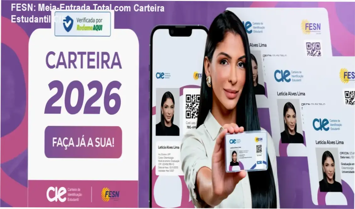 FESN Carteira Estudantil CIE para acesso a meia-entrada em eventos culturais e de entretenimento no Brasil.