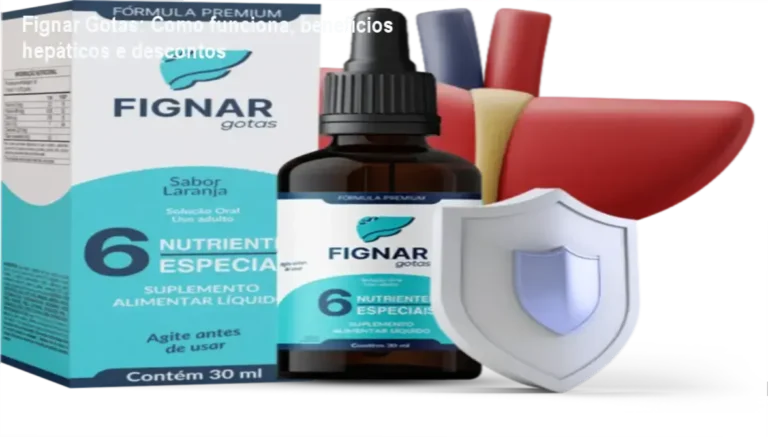 Fignar Gotas: Como funciona, benefícios hepáticos e descontos 9 Frasco de Fignar Gotas destaque com cupom de desconto para saúde do fígado