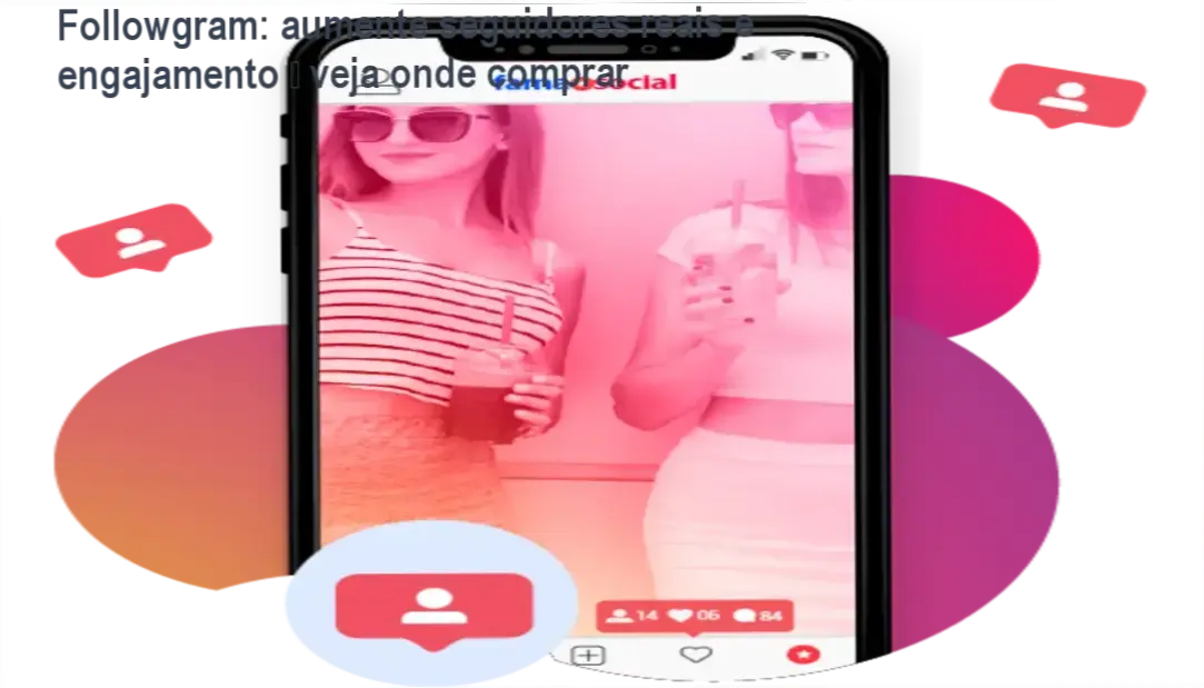 Imagem promocional da Followgram mostrando pacotes de seguidores brasileiros e botão de acesso
