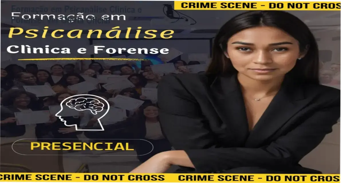 Banner promocional da Formação em Psicanálise Clínica e Forense com destaque para oferta oficial