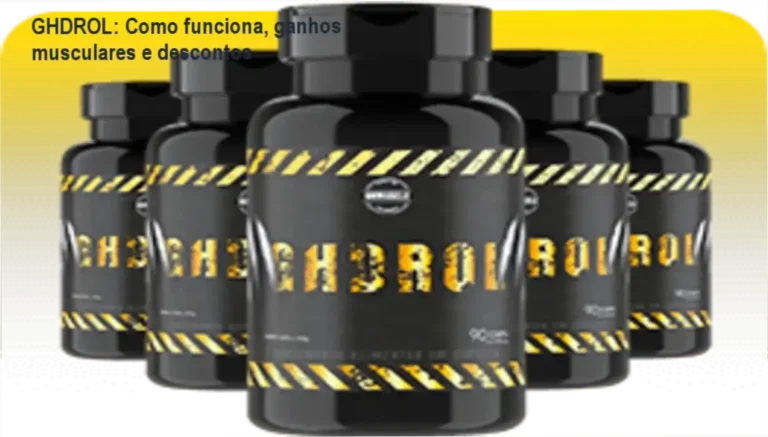 GHDROL: Como funciona, ganhos musculares e descontos 5 Frasco de GHDROL com selo de desconto e cupom promocional