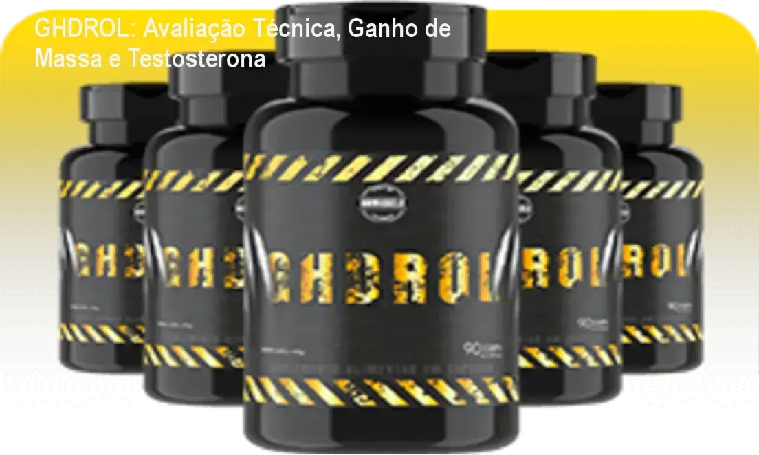 Frasco de GHDROL ao lado de cupons de desconto e cápsulas