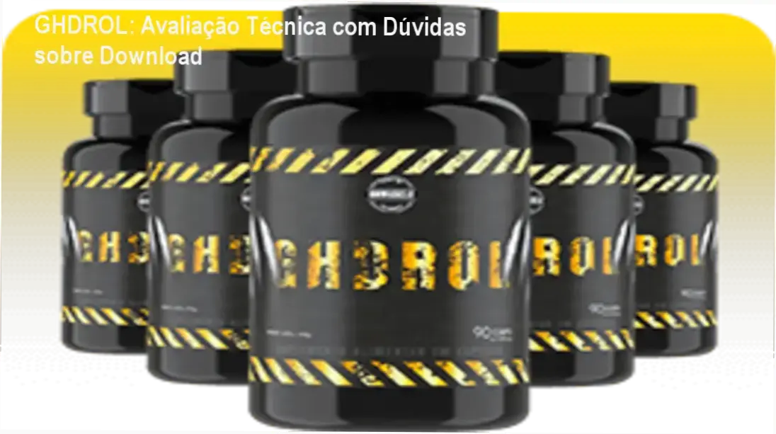 GHDROL: Avaliação Técnica com Dúvidas sobre Download 1 GHDROL cápsulas destacadas em fundo de academia, simbolizando ganho muscular e aumento de testosterona