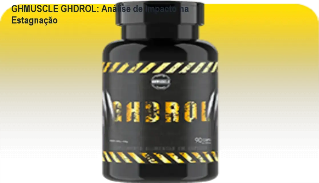 Pote de GHDROL da GHMUSCLE ao lado de halteres representando conquista de massa muscular