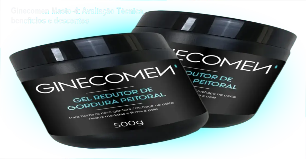Ginecomen Masto-4: Avaliação Técnica, benefícios e descontos 1 Gel Ginecomen Masto-4 em destaque, com selo de desconto