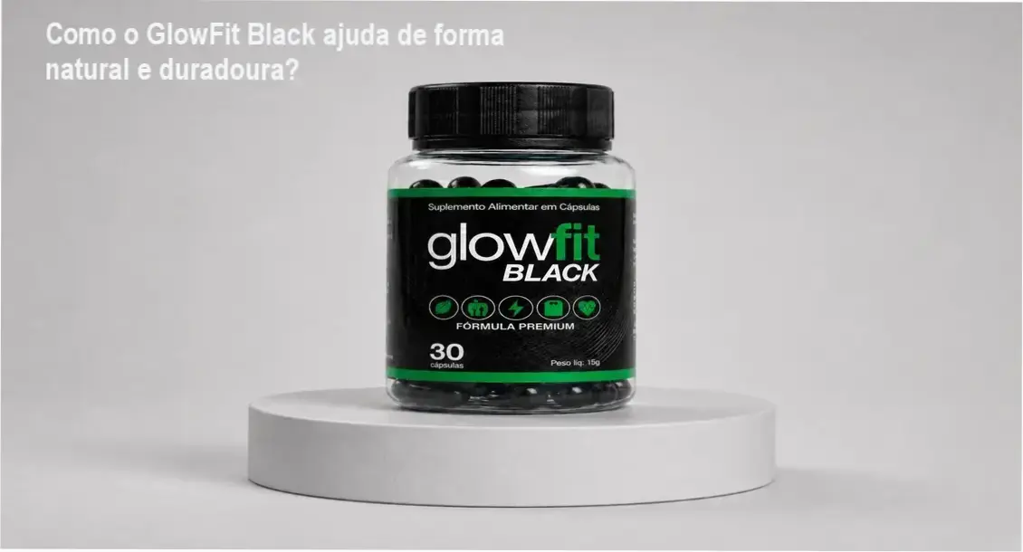 Imagem do GlowFit Black em uso, com foco no pacote e emoções do usuário