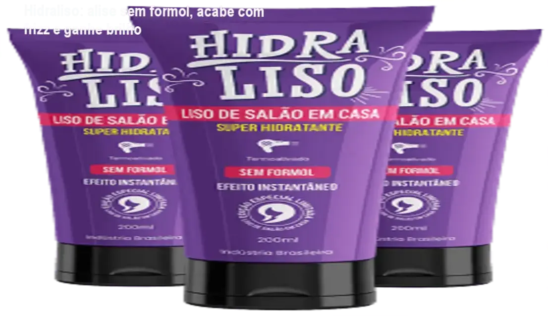 Frasco de Hidraliso ao lado de cupons de desconto para alisamento sem formol
