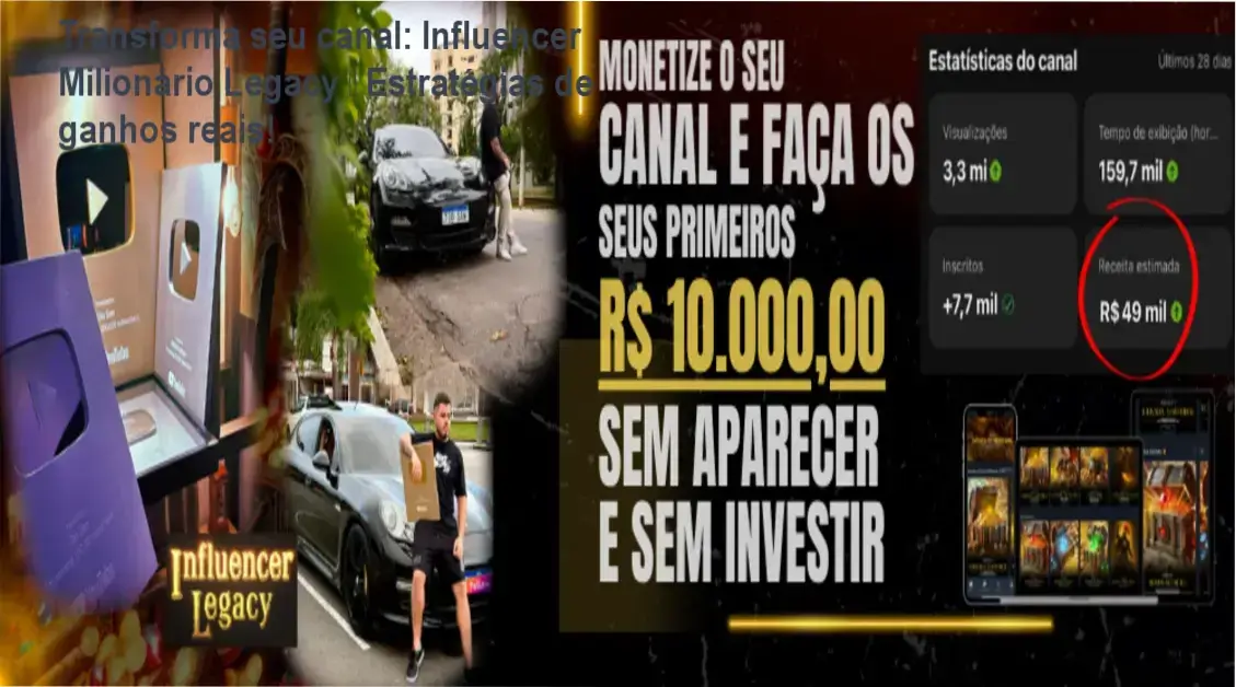 Transforma seu canal: Influencer Milionário Legacy – Estratégias de ganhos reais! 1 Influencer Milionário Legacy – Treinamento completo para YouTube por R$497
