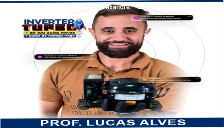Capa do curso Inverter Turbo de Lucas Alves Alexandre mostrando certificado e oferta promocional