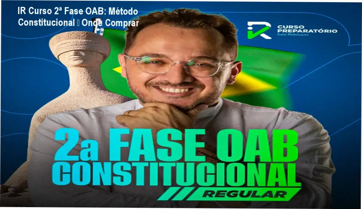 Capa do IR Curso 2ª fase OAB Direito Constitucional destacando método de aprovação e oferta oficial.