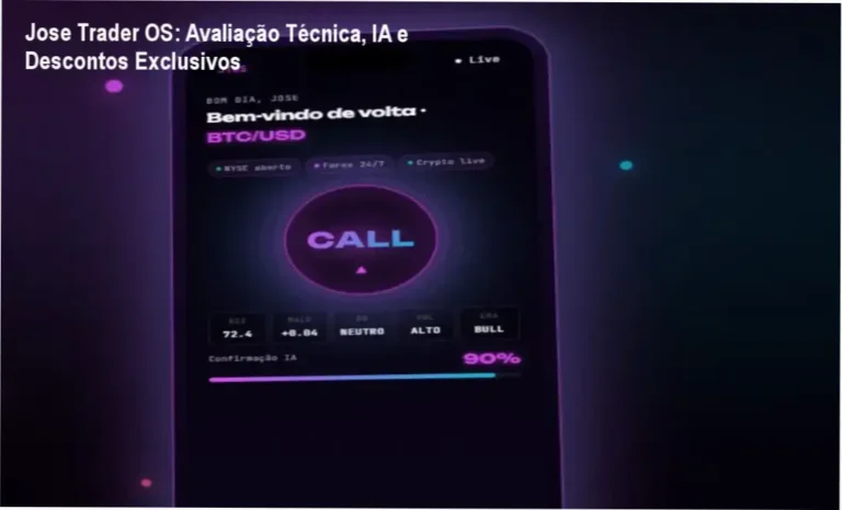 Tela do Jose Trader OS mostrando IA, Crypto Brain e alertas de trade