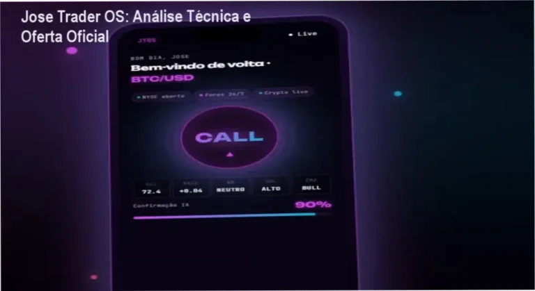 Jose Trader OS: Análise Técnica e Oferta Oficial 2 Dashboard do Jose Trader OS exibindo análise de crypto, forex e ações com alertas em tempo real