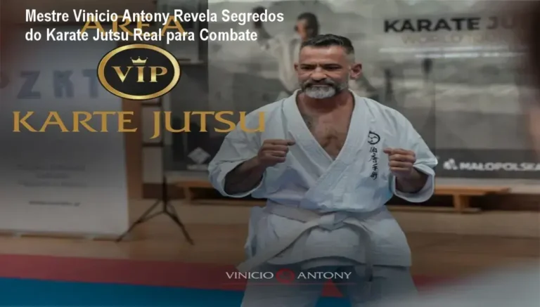Mestre Vinicio Antony Revela Segredos do Karate Jutsu Real para Combate 2 Mestre Vinicio Antony explicando técnicas de Karate Jutsu aplicadas ao MMA com foco em eficiência marcial