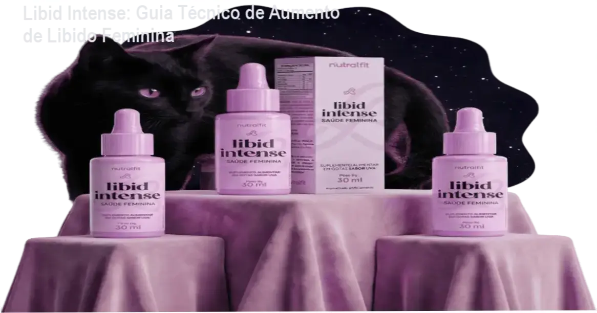 Libid Intense: Guia Técnico de Aumento de Libido Feminina 1 Frasco de Libid Intense ao lado de cupom de desconto