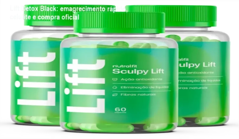 Lift Detox Black em destaque, mostrando cápsulas e selo de compra oficial com frete grátis