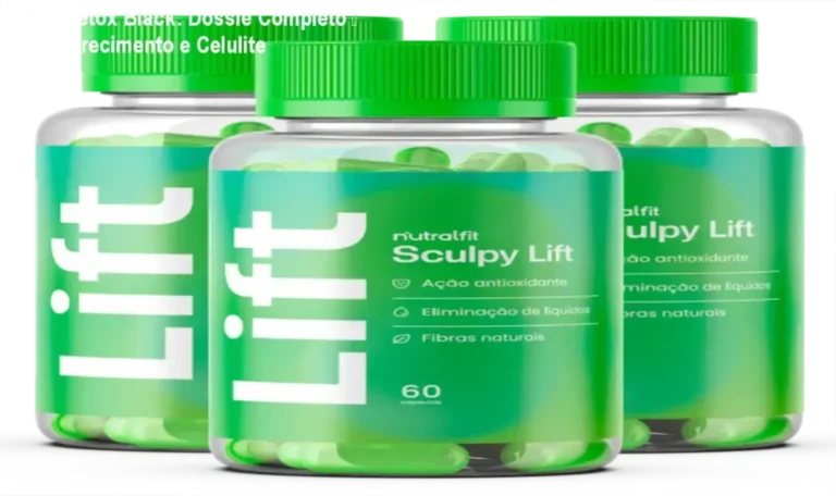 Lift Detox Black: Dossiê Completo — Emagrecimento e Celulite 3 Frascos do Lift Detox Black com selo de promoção e link para site oficial