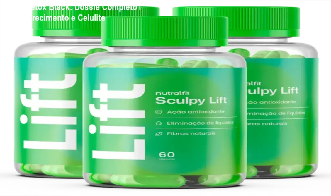 Frascos do Lift Detox Black com selo de promoção e link para site oficial