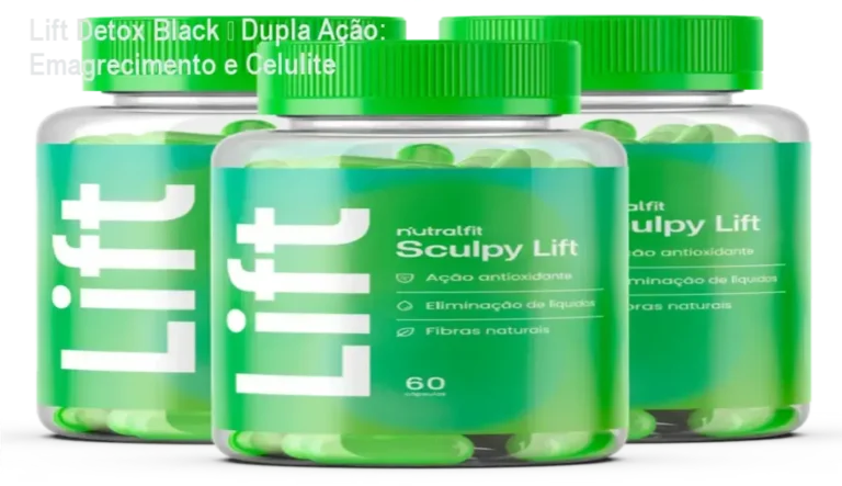 Mulher applying cápsulas Lift Detox Black com sorriso, mostrando redução de celulite