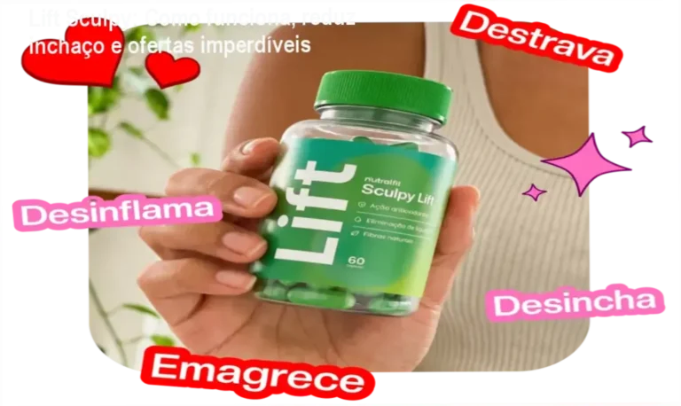 Lift Sculpy em destaque com selo de desconto e cupom promocional