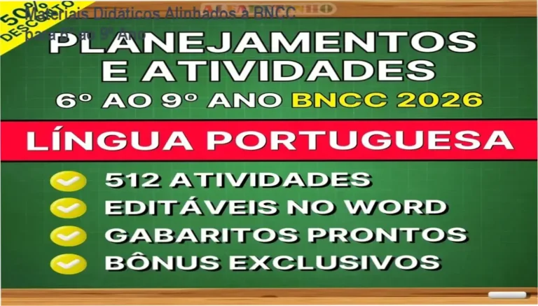 Materiais Didáticos Alinhados à BNCC para 6º ao 9º Ano 2 Língua Portuguesa - Planejamentos e Atividades - 6º ao 9º ano - BNCC 2026 funcionalidades e organização interna inspiradora
