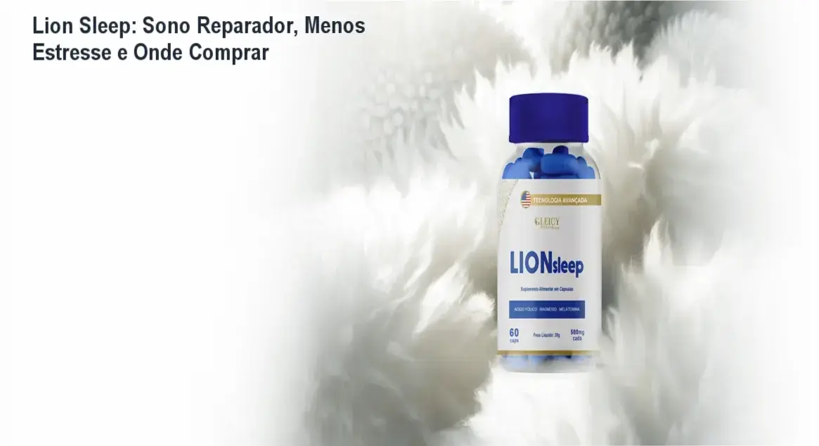 Lion Sleep: Sono Reparador, Menos Estresse e Onde Comprar 1 Frasco de Lion Sleep ao lado de destaque de promoção e indicação de compra online