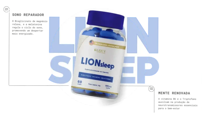 LIONsleep: Como funciona, benefícios e descontos 9 Frasco de LIONsleep ao lado de cupom de desconto, representando melhora do sono