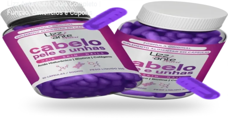 Lizz Ante Nutri: Guia Completo – Função, Benefícios e Cupons 3 Frasco de Lizz Ante Nutri ao lado de cupons de desconto