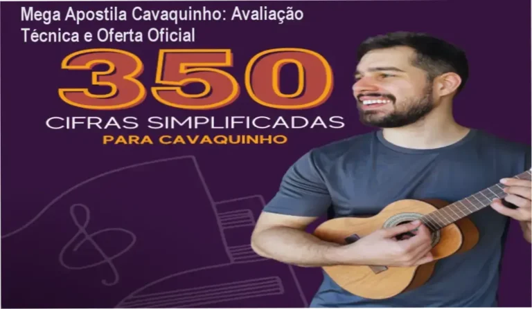 Capa da Mega Apostila de Cifras Simplificadas para Cavaquinho de Victor Cazzoli com destaque para promoção